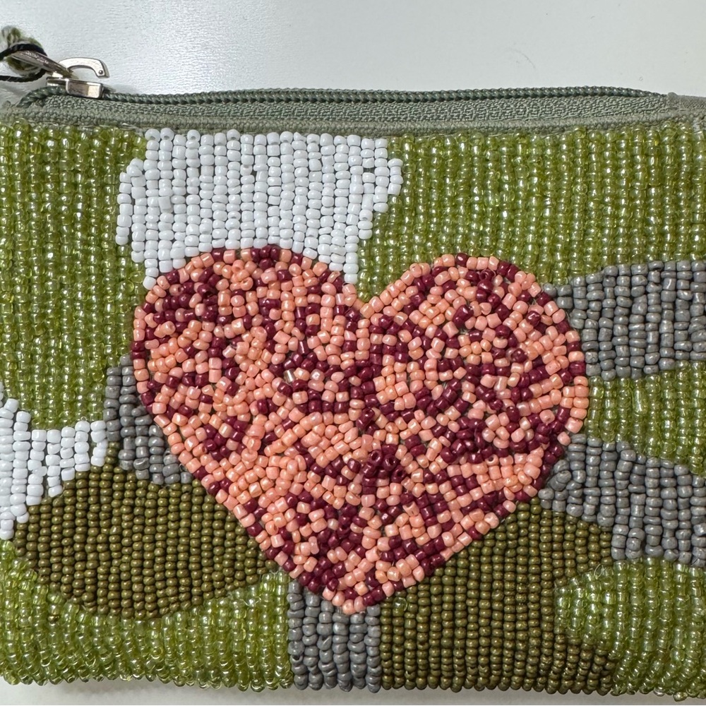 Beaded Heart Coin Purse